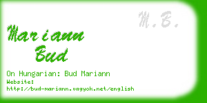 mariann bud business card